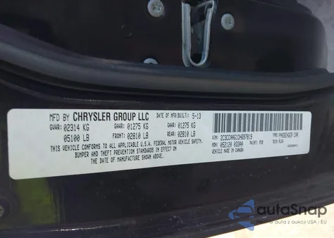 2013 Chrysler 300 Motown из США, поврежденный, VIN 2C3CCAAG1DH697819